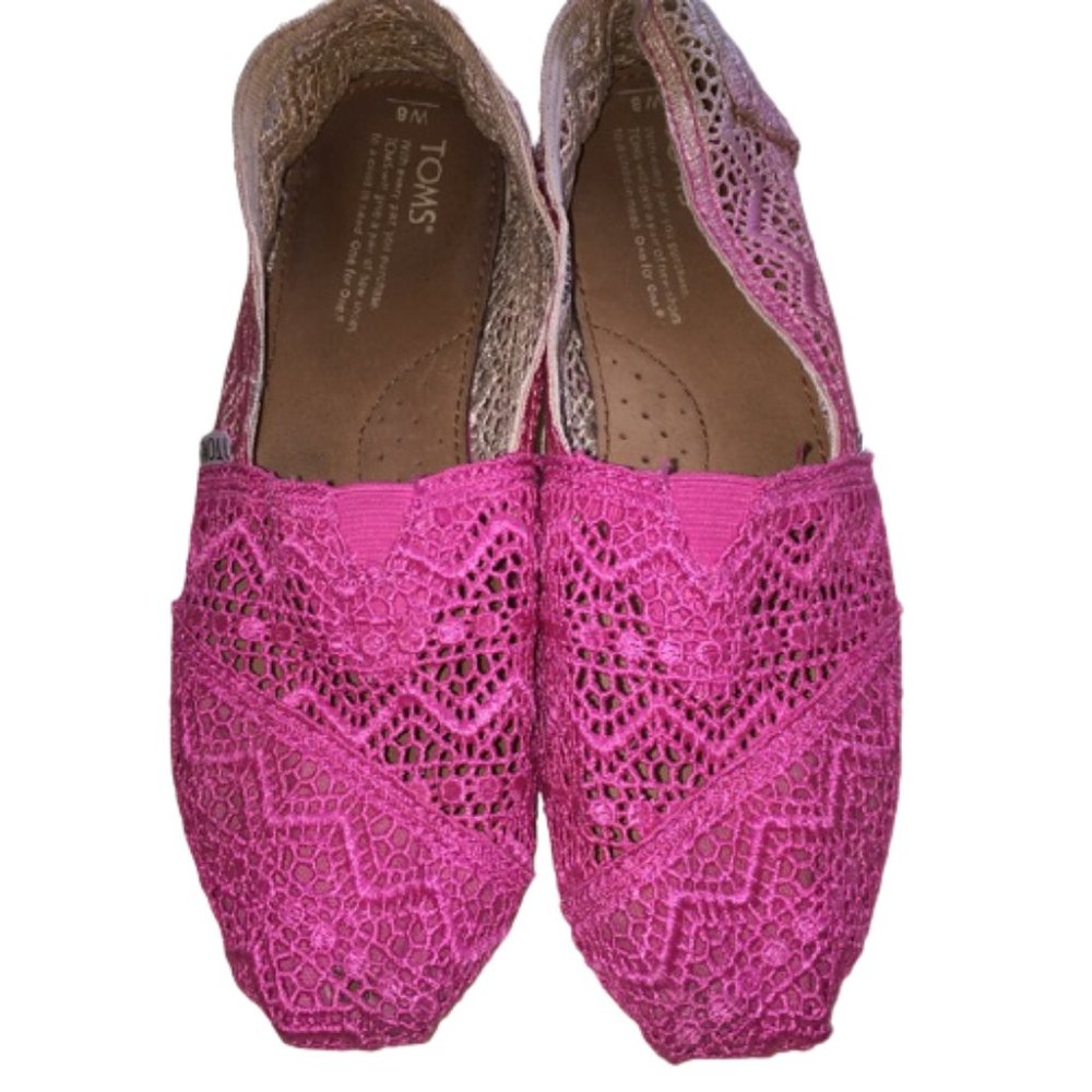 Toms Pink & White flat